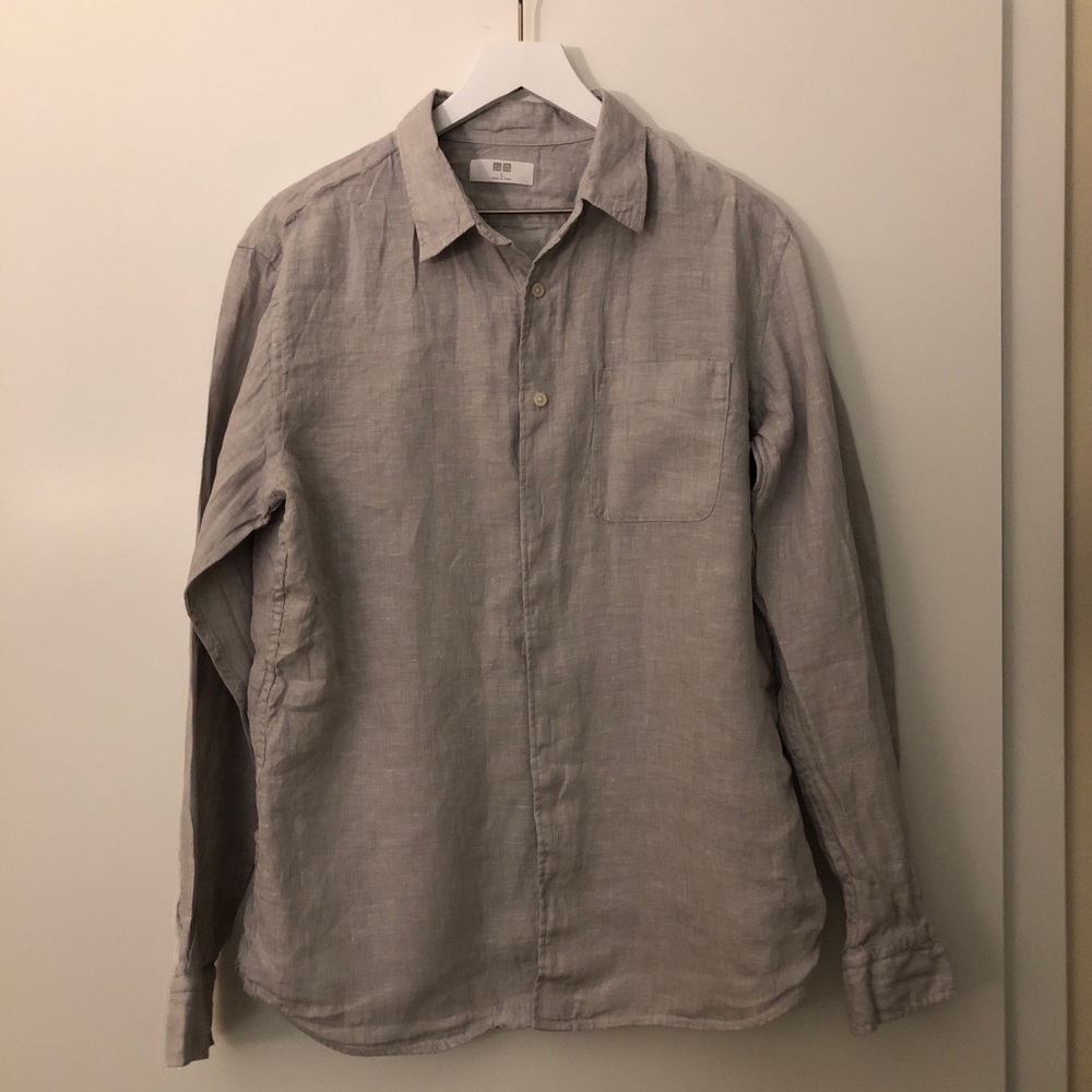 Uniqlo Off White Linen Shirt